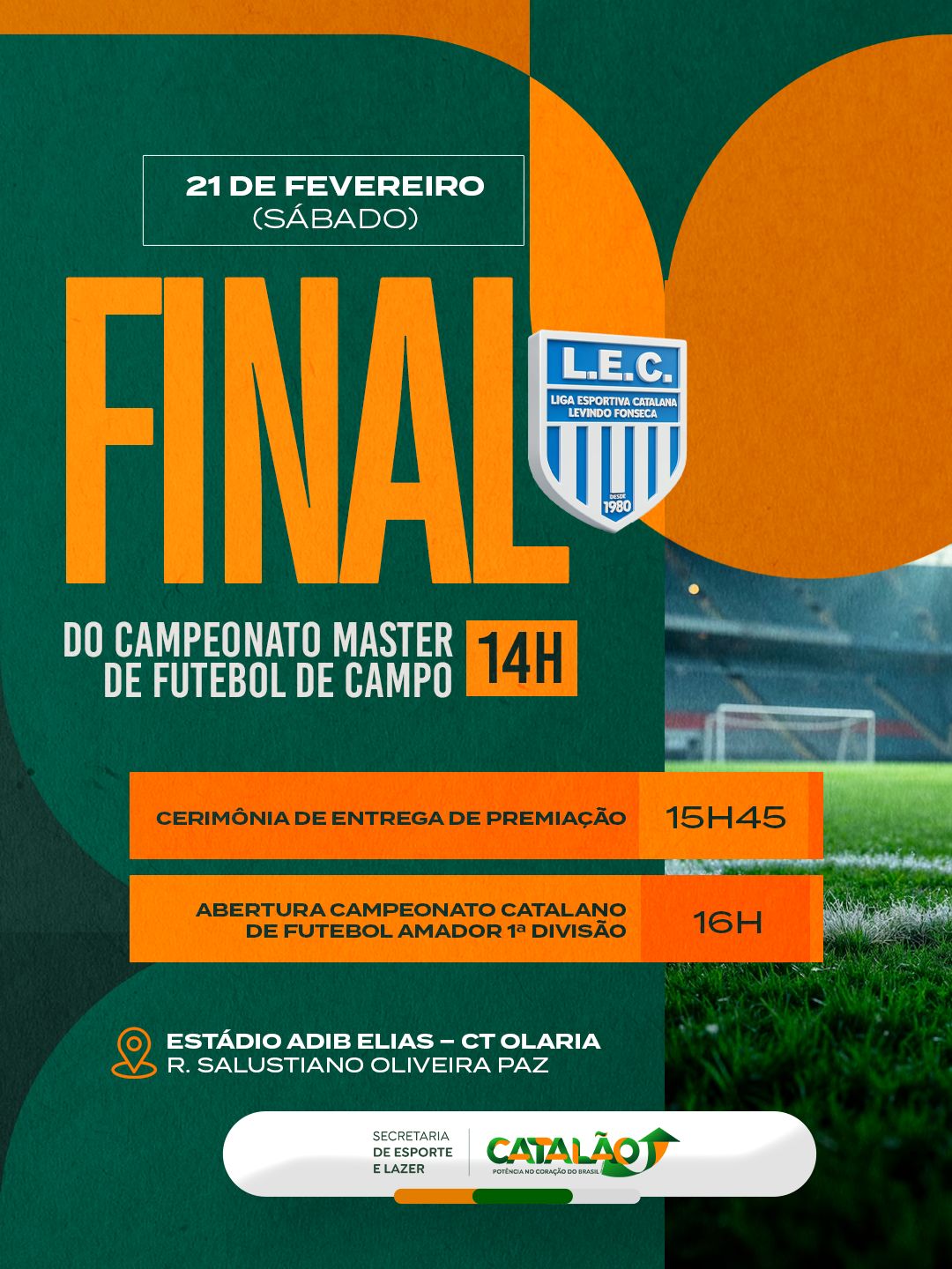 Final do Campeonato Master de Futebol de Campo acontece neste sábado (21) no Estádio Adib Elias – CT Olaria