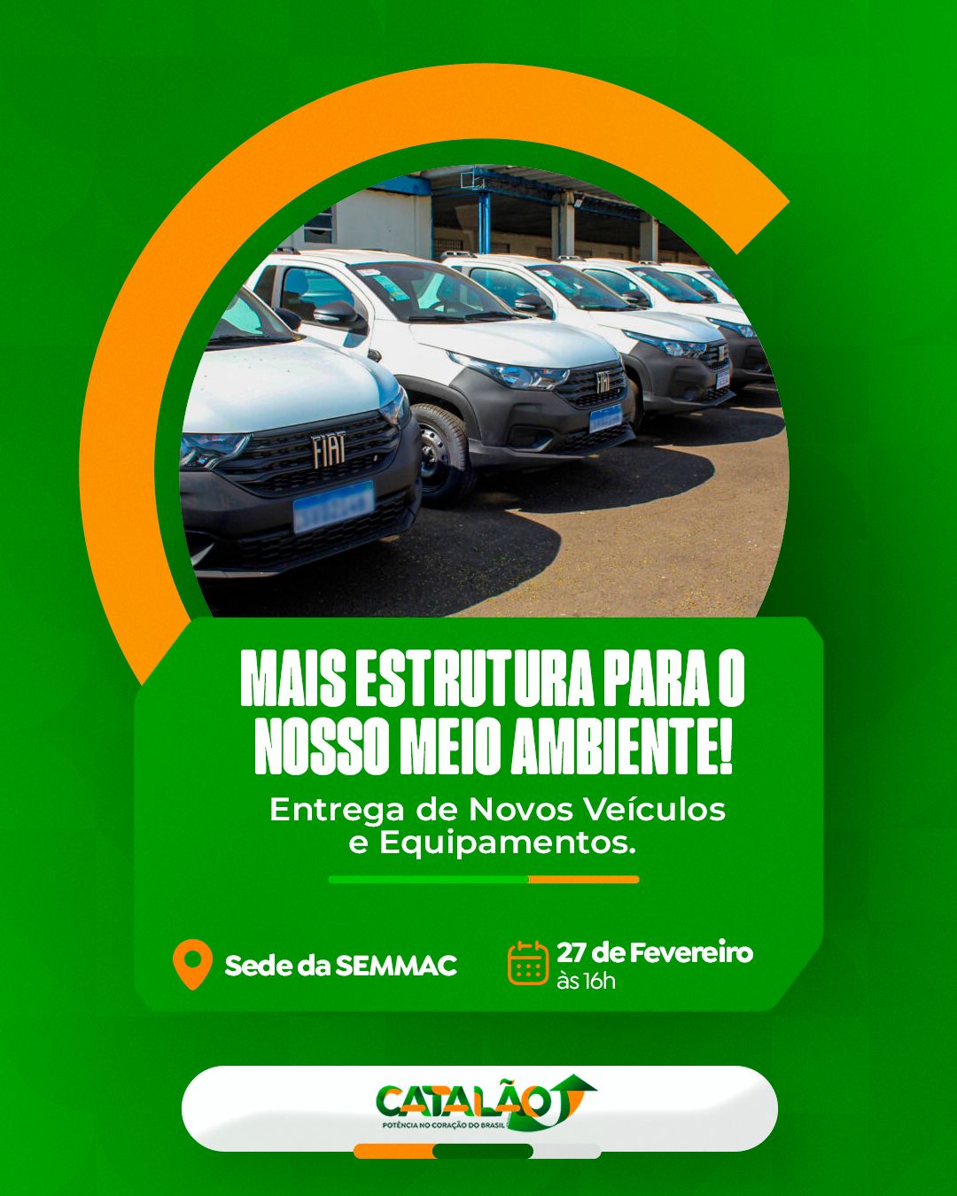 Prefeitura realiza entrega de novos veículos e equipamentos para reforçar estrutura ambiental em Catalão