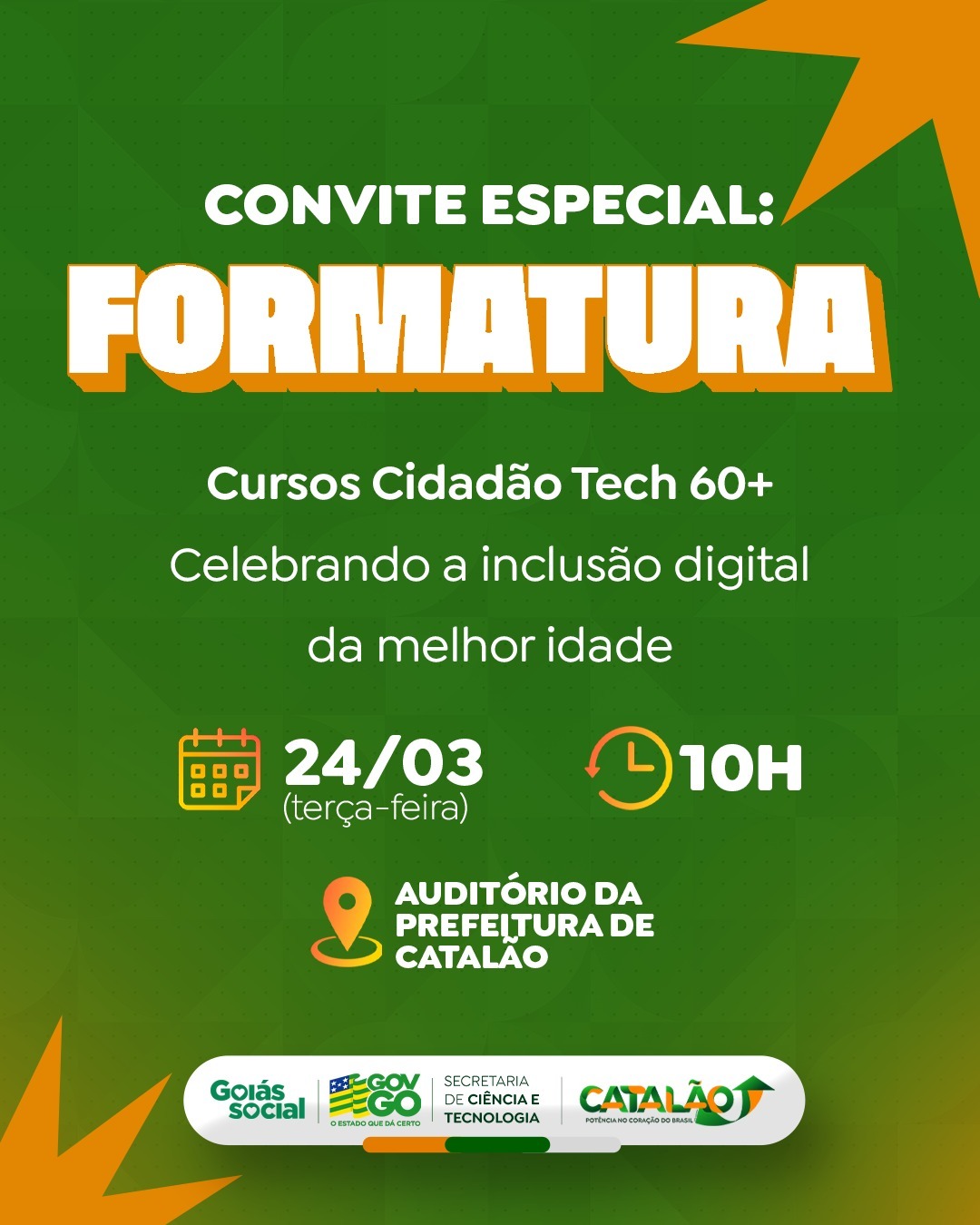 Inclusão digital na melhor idade: Prefeitura de Catalão e Governo de Goiás realizam formatura do curso Cidadão Tech 60+