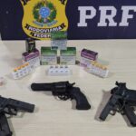 PRF apreende armas, anabolizantes e medicamentos ilegais na BR-050, em Catalão