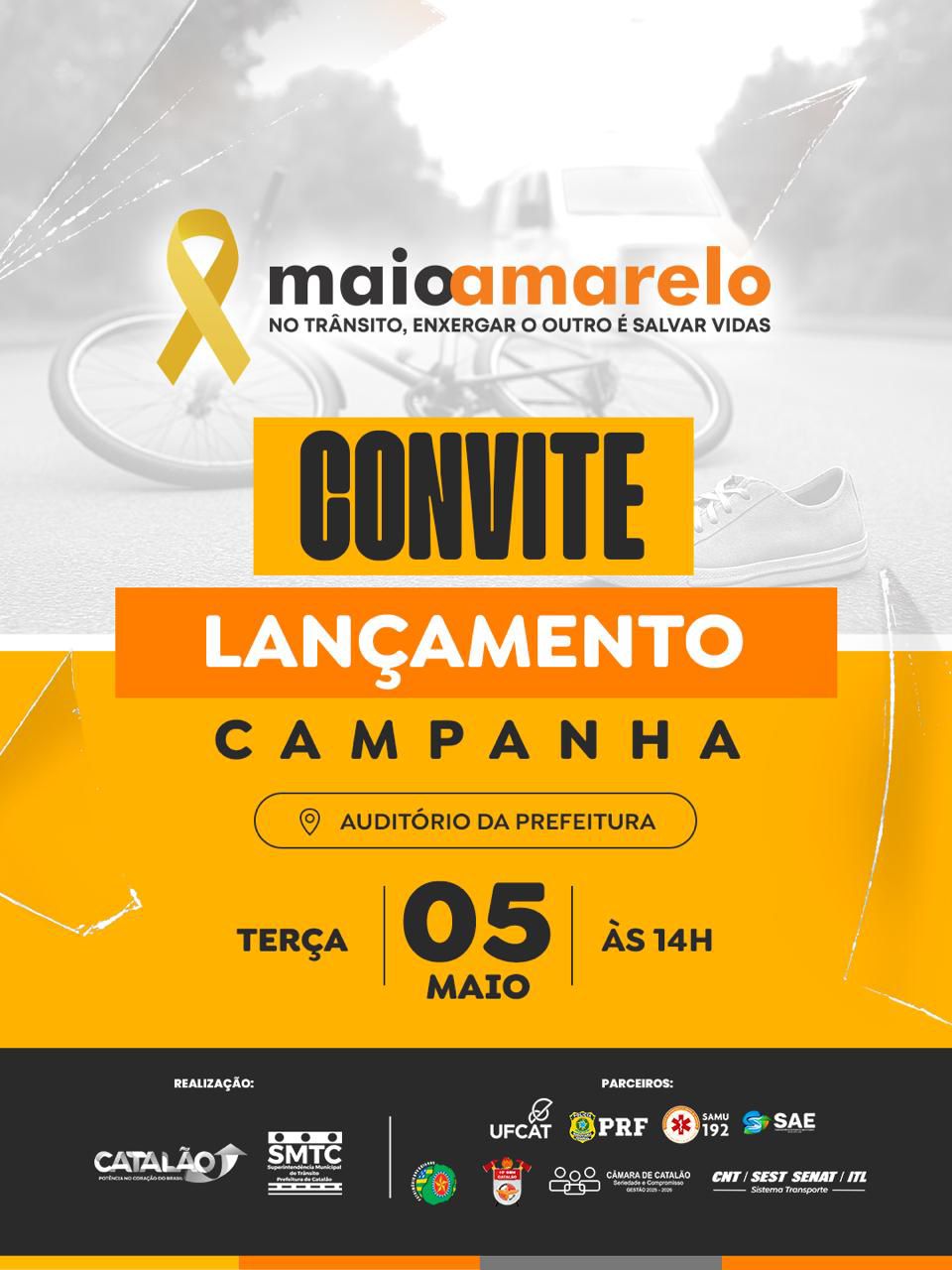 Prefeitura de Catalão lança campanha “Maio Amarelo” com foco na conscientização e preservação de vidas no trânsito