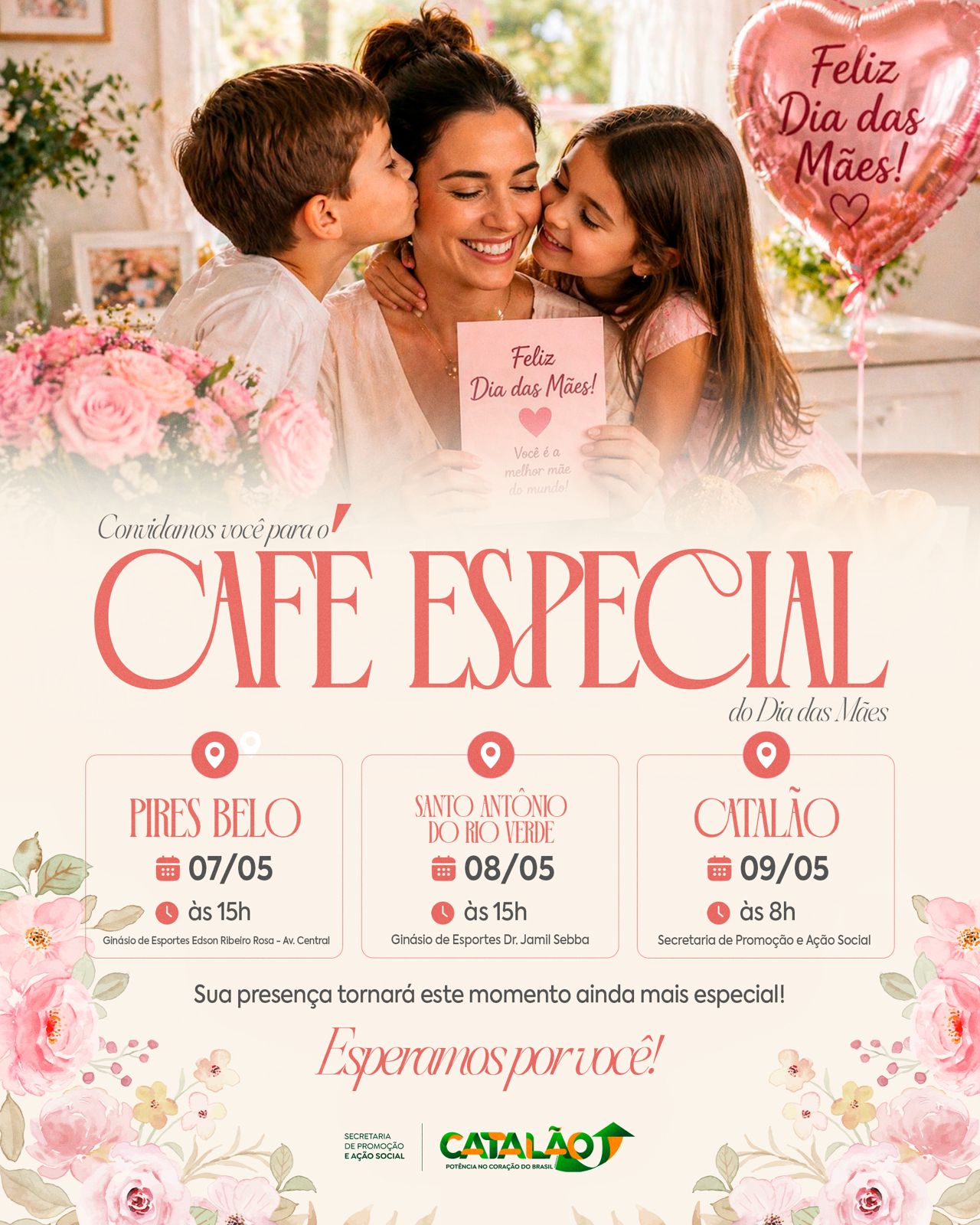 Prefeitura de Catalão prepara programação especial para celebrar o Dia das Mães no município e nos distritos