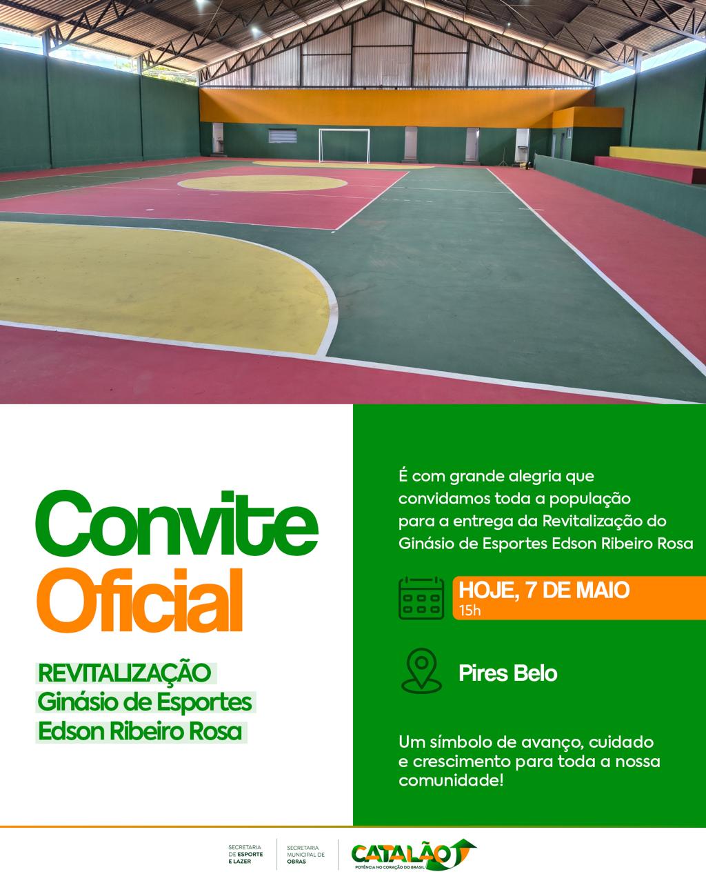 Prefeitura de Catalão entrega revitalização de ginásios de esportes nos distritos de Pires Belo e Santo Antônio do Rio Verde