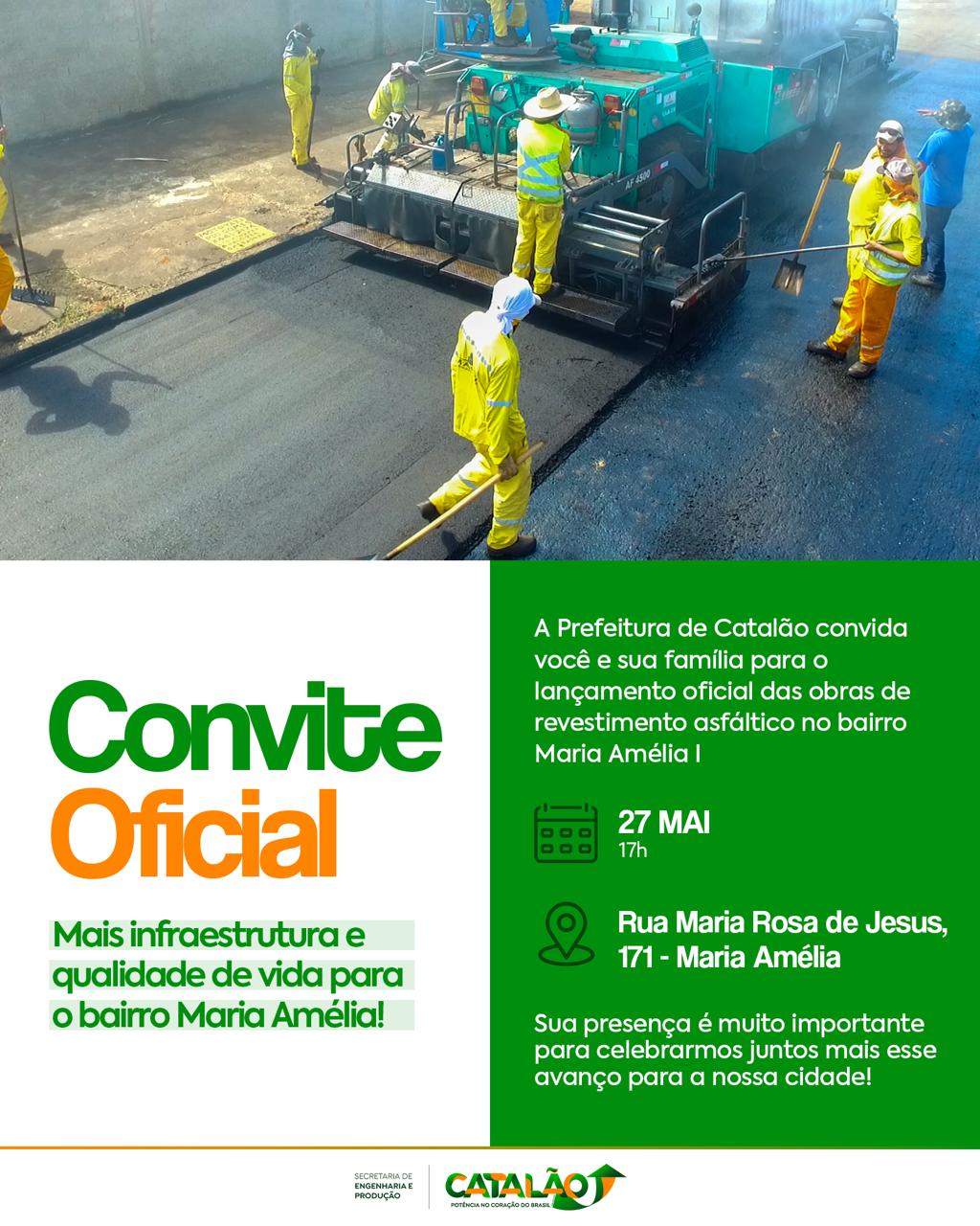 Lançamento oficial das obras de revestimento asfáltico no bairro Maria Amélia I