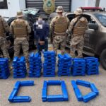 Tabletes de maconha apreendidos pelo COD durante abordagem na região de Catalão. Foto: Zap Catalão