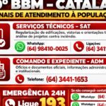 Canais de atendimento do 10º Batalhão Bombeiro Militar em Catalão