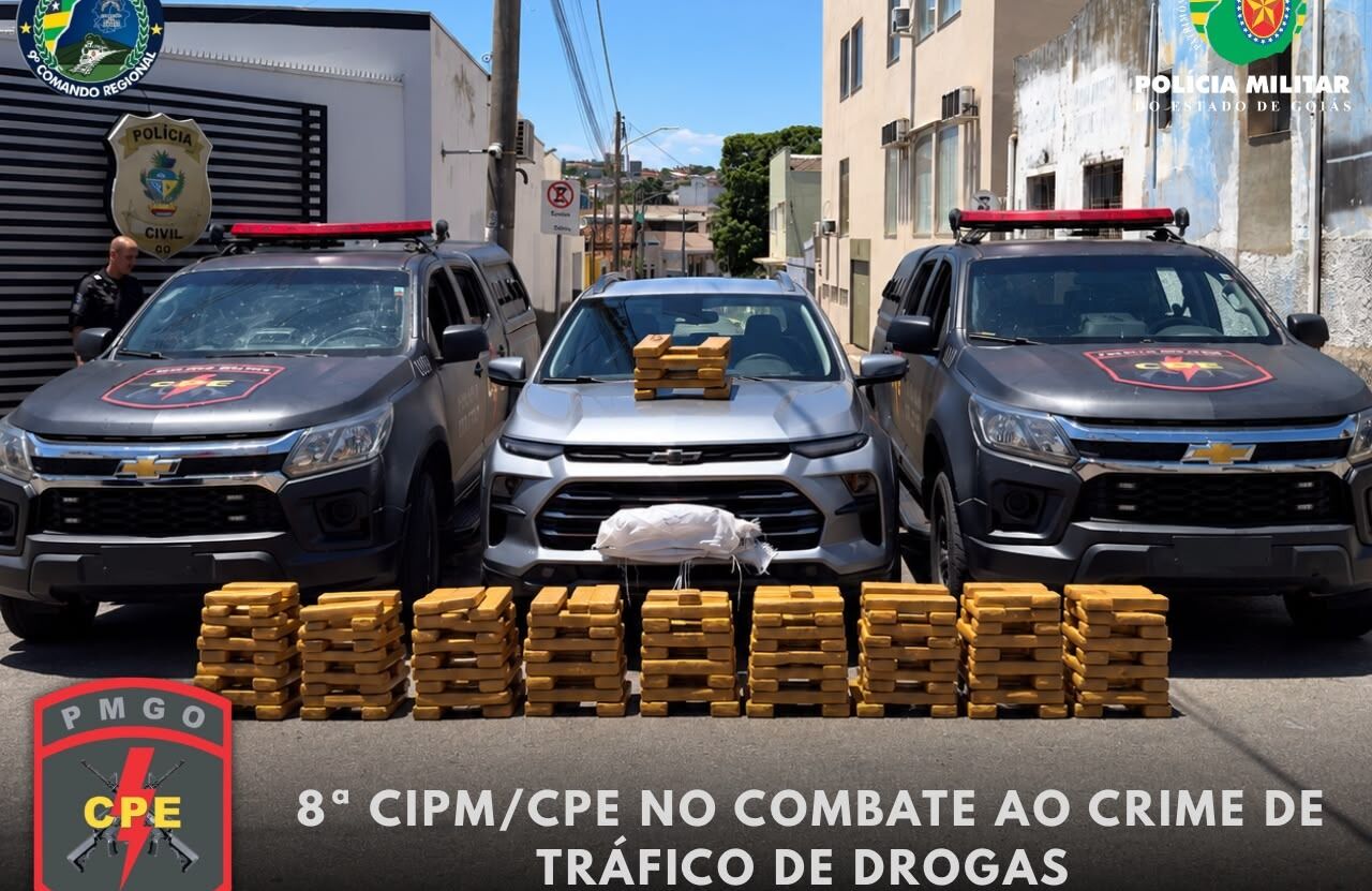 CPE apreende cerca de 200 quilos de droga em operação contra o tráfico interestadual. Foto: Portal Catalão