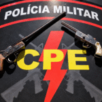 Armas de fogo apreendidas pela CPE durante ocorrência em Catalão