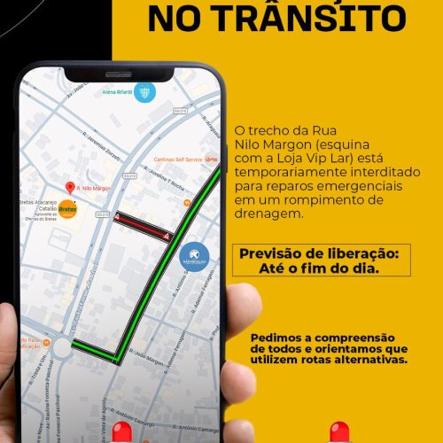 Trecho da Rua Nilo Margon é interditado para reparos emergenciais em Catalão