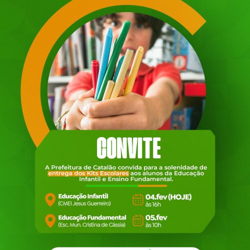 Prefeitura de Catalão realiza entrega de kits escolares para alunos da Educação Infantil e Fundamental
