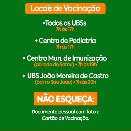 Catalão libera vacina contra a gripe para toda a população acima de 6 meses