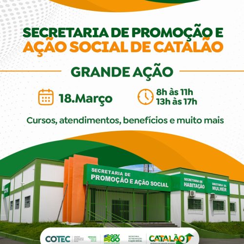 Prefeitura de Catalão realiza “Grande Ação” com oferta de cursos e serviços sociais nesta quarta-feira (18)