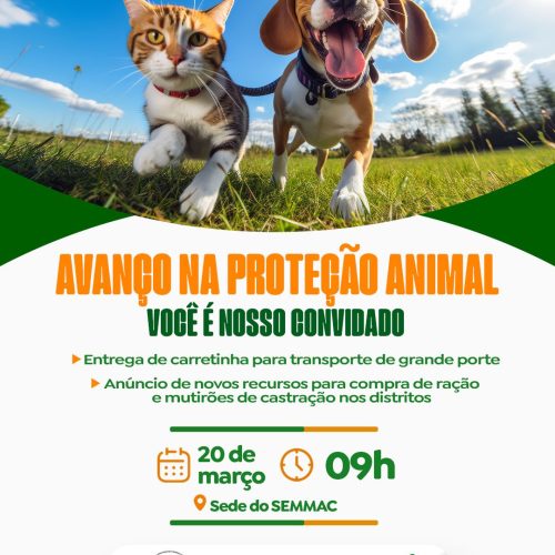 Convite para o evento ” Avanço na Proteção Animal”