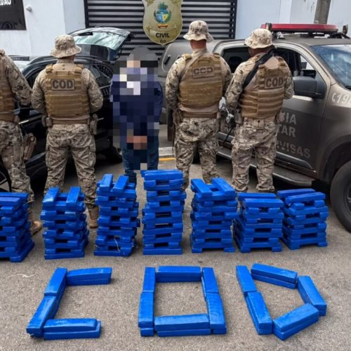 Tabletes de maconha apreendidos pelo COD durante abordagem na região de Catalão. Foto: Zap Catalão
